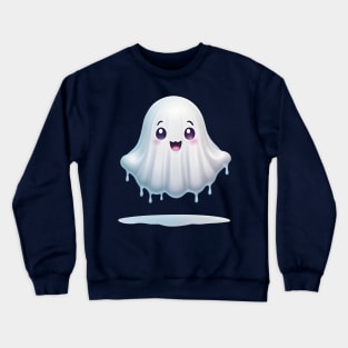 Cute ghost floating. Halloween ghost cartoon Crewneck Sweatshirt